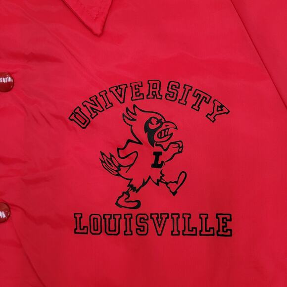 Vintage 70s University-of-Louisville Coach Jacket Large 23x29 Lined - Picture 5 of 14
